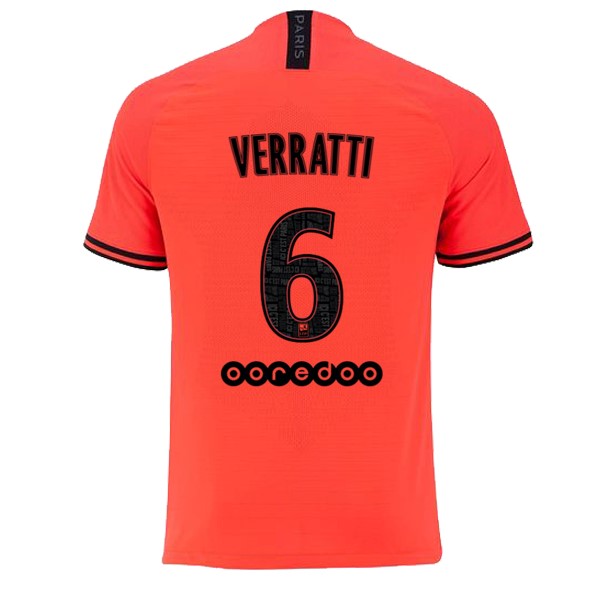 JORDAN Trikot Paris Saint Germain NO.6 Verratti Auswarts 2019-20 Orange Fussballtrikots Günstig